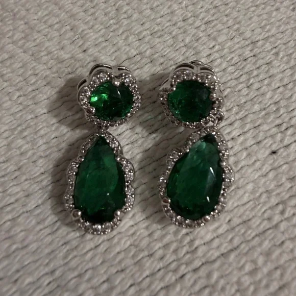 Kenneth Jay Lane Cubic Zirconia TearDrop Earrings - Picture 3 of 7